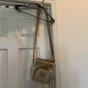 Sherpani Cappi 9X9” Beige Handbag Purse Bag Adjustable 60" Handle
